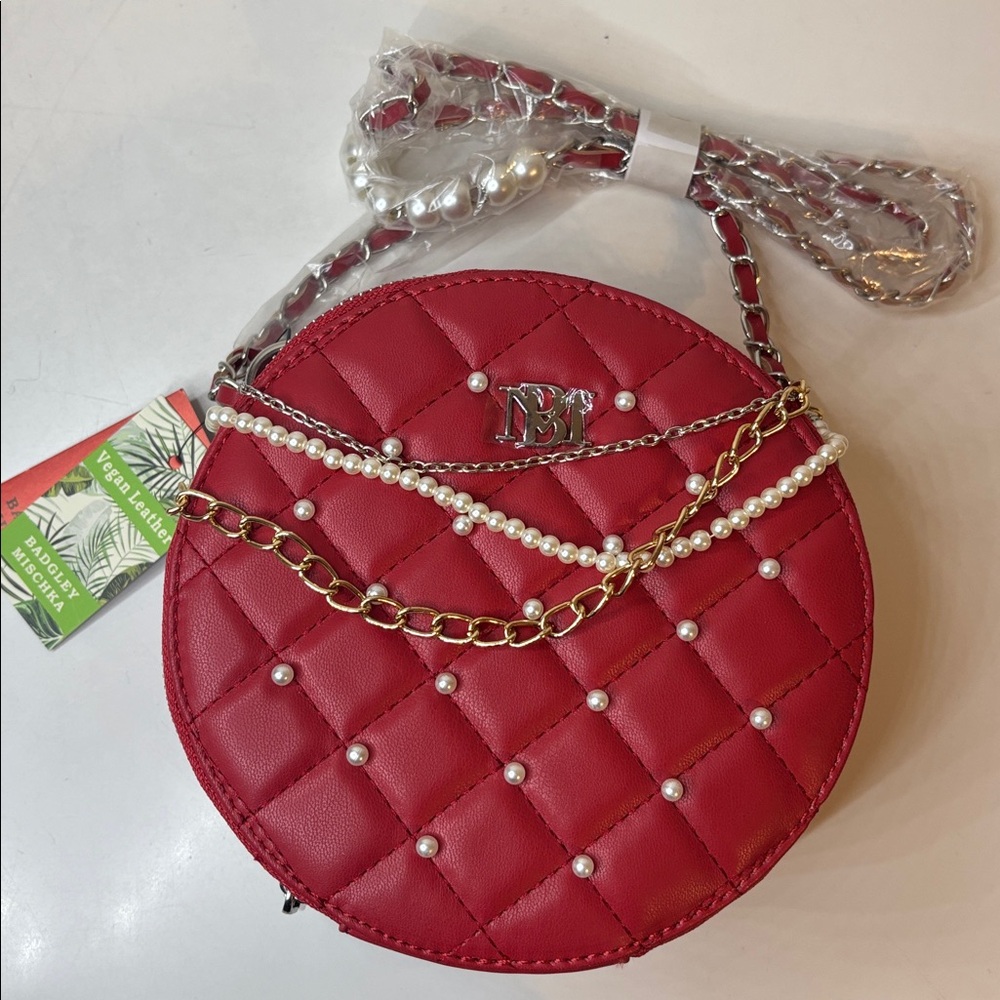Badgley Mischka Red Round Bag